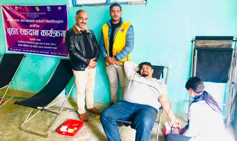 लायन्स क्लब अफ काठमाडौं नयाँपाटी भिक्टोरियस द्वारा आयोजित रक्तदान कार्यक्रम सम्पन्न