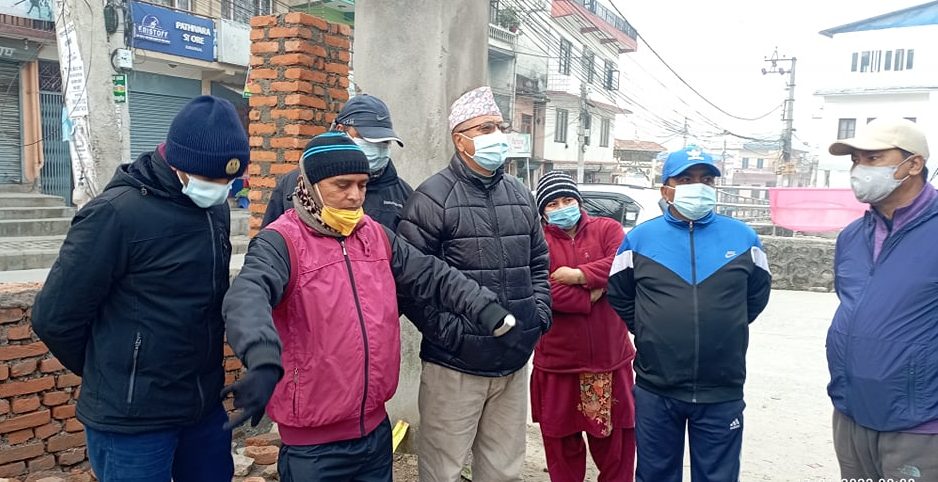 काठमाण्डौ महानगरपालिका वडा नं ७ मैजुबहाल पार्क निर्माण निरीक्षणमा डा.राजन भट्टराई