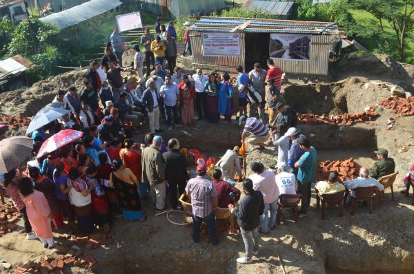 बुढानिलकण्ठ नगरपालिका वडा नं १ को प्रशासनिक भवन शिलान्यास