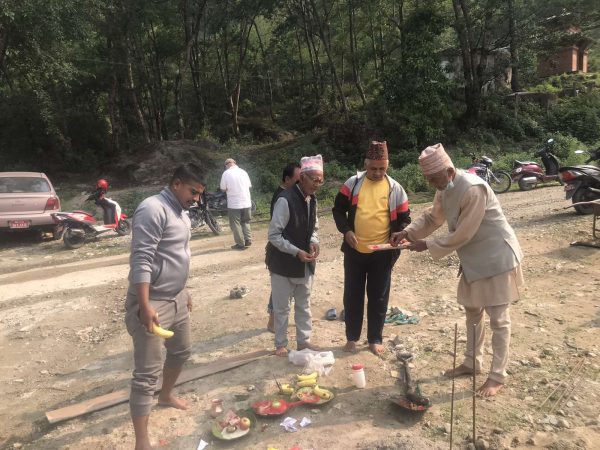 गोकर्णेश्वर -३  बाटुलेसिम खानेपानीको कार्यालय भवन शिलान्यास