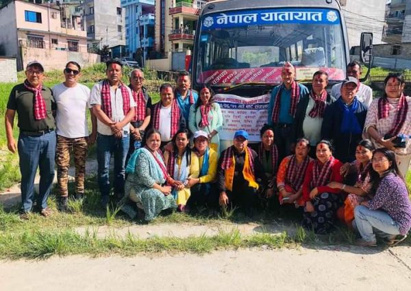 कपनवासीका लागि खुसीको खबर :  त्रिबेणी चोकबाट नेपाल यातायातको बस सेवा शुरु