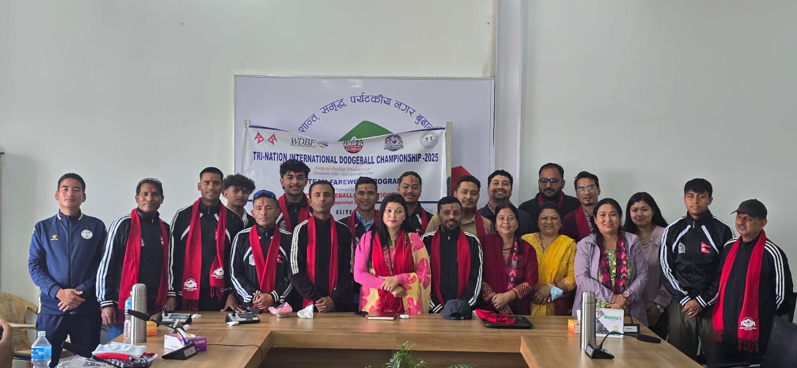 अन्तर्राष्ट्रिय डजबल च्याम्पियनशिपमा सहभागी हुने टिमलाई बुढानीलकण्ठ नगरपालिकाको विदाई