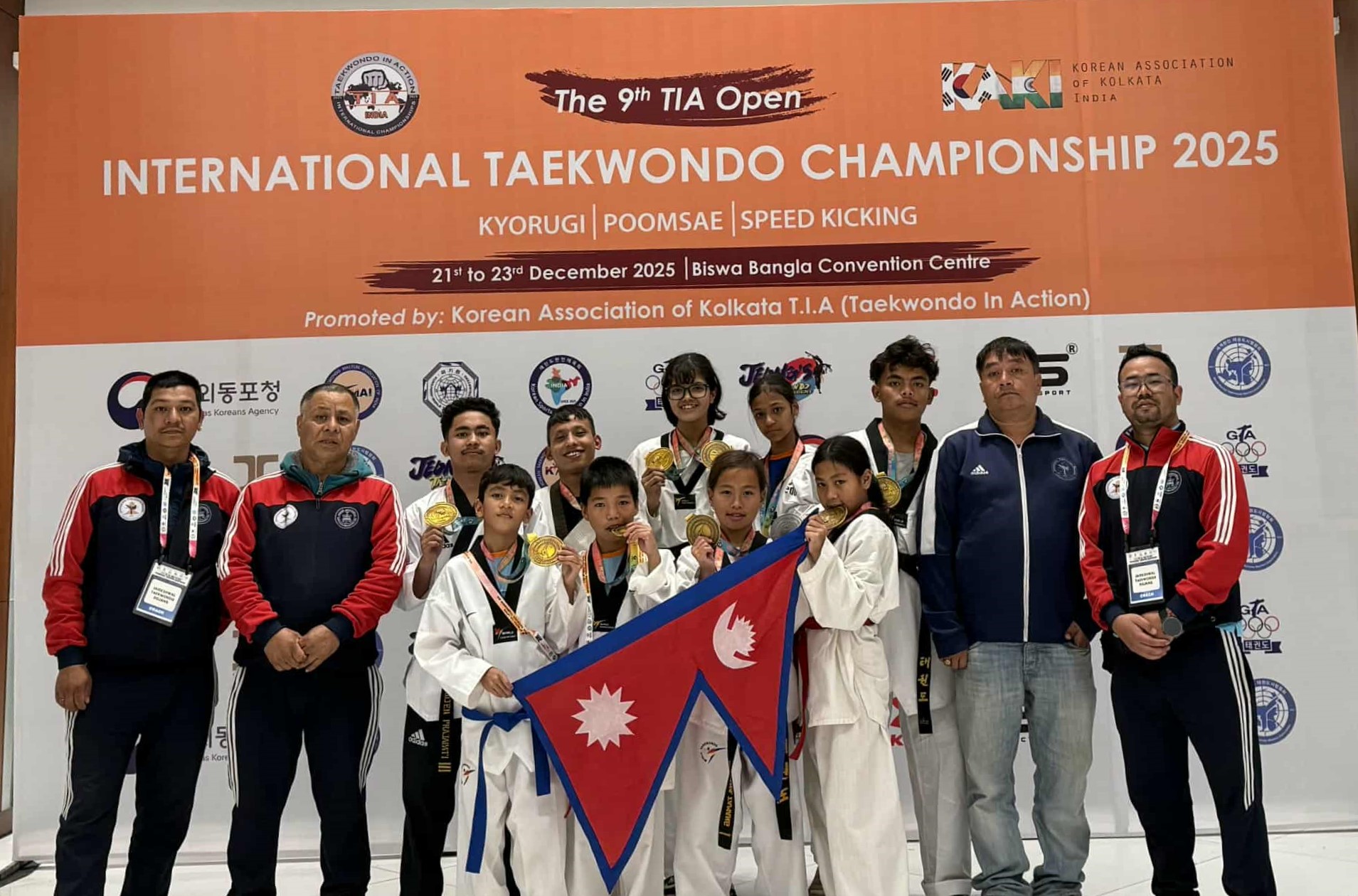 नवौं टीआईए खुला अन्तर्राष्ट्रिय तेक्वान्दो प्रतियोगितामा जैसीदेवललाई ९ स्वर्णसहित ११ पदक