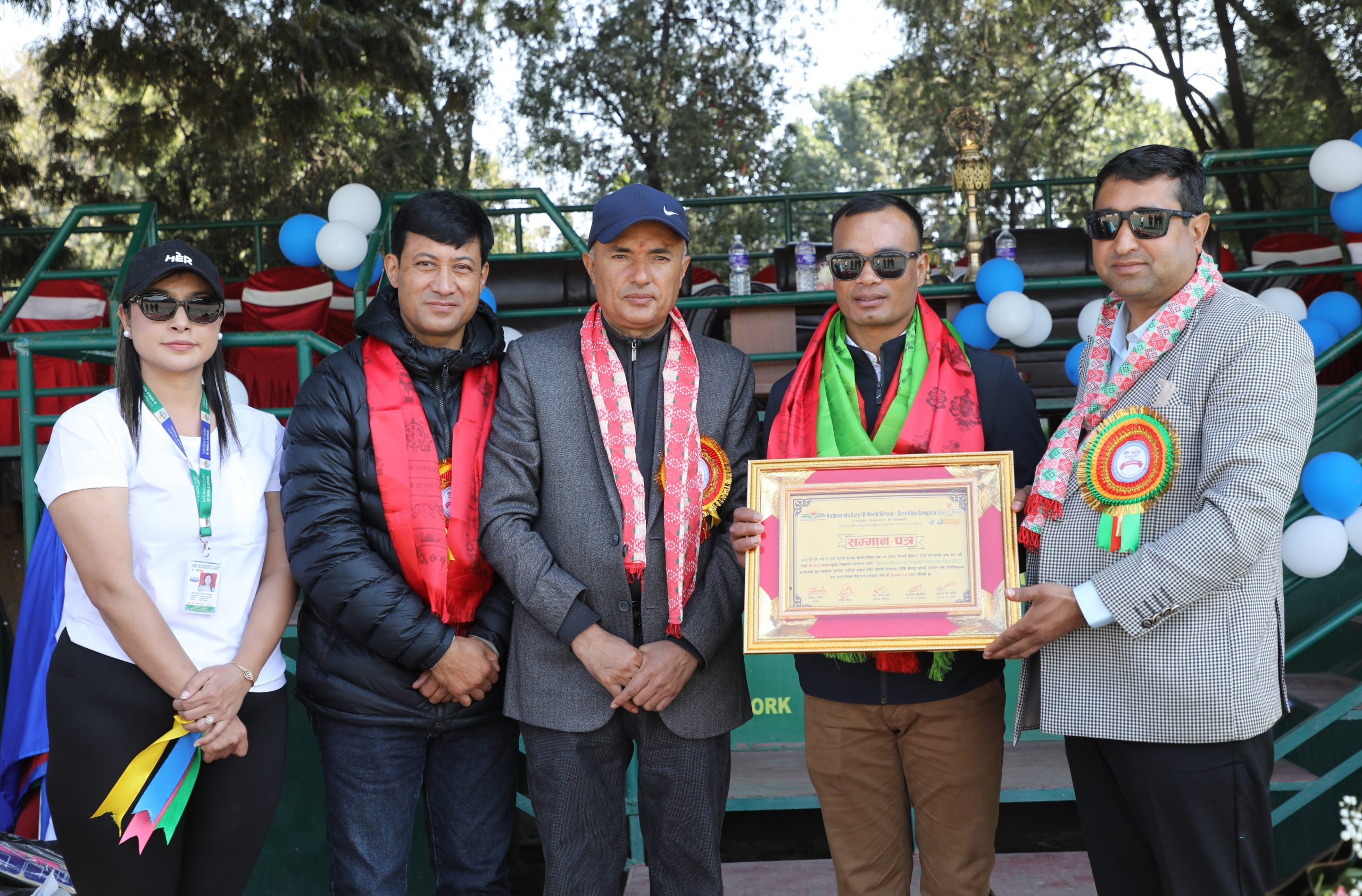 पूर्व फुटबलर भरत खवासलाई काठमाडौं युरो आईबी वर्ल्ड स्कुलको सम्मान