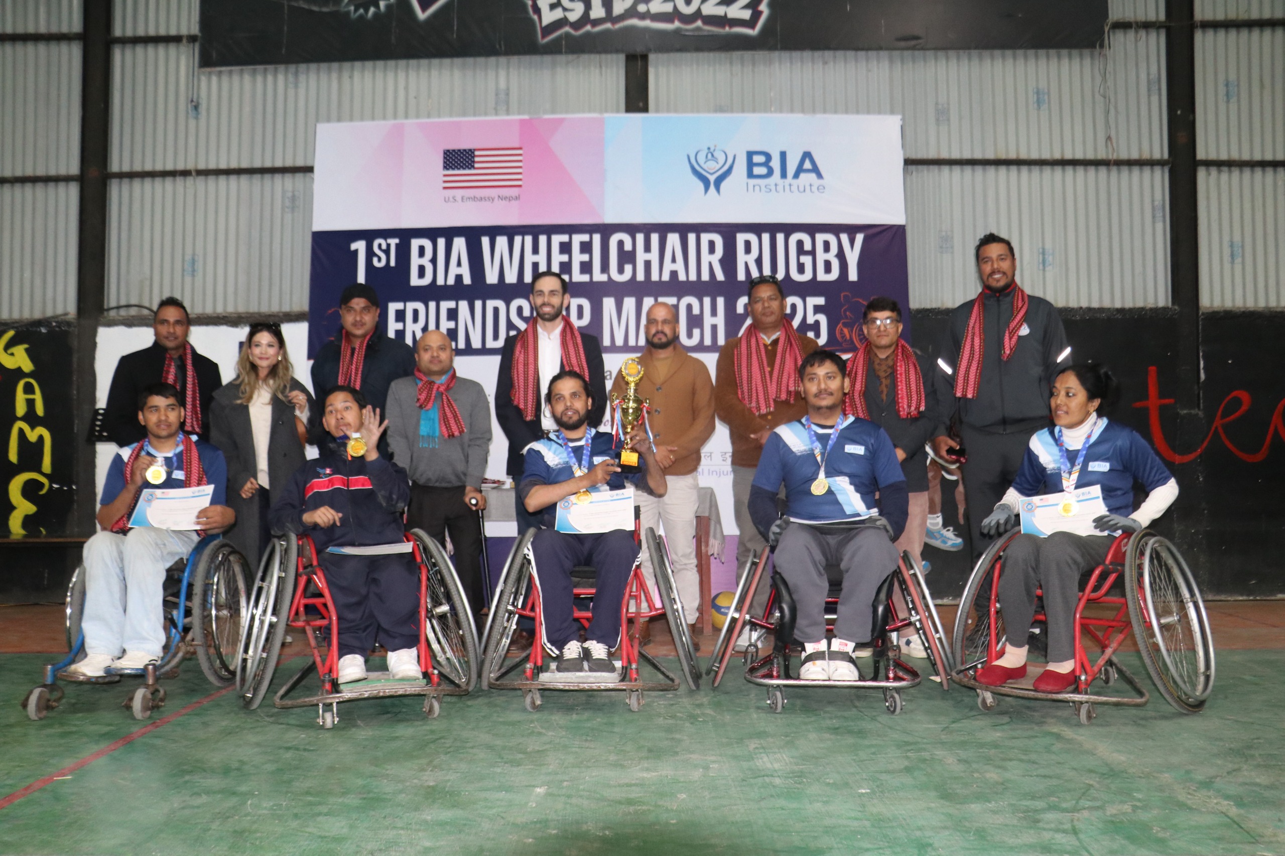 नेपालमै पहिलो ह्वीलचेयर रग्बी मैत्रीपूर्ण खेल सम्पन्न, बिआइए इन्स्टिच्युट विजयी