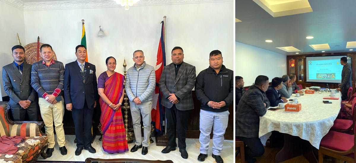 नेपाल श्रीलंका चेम्बर अफ कमर्सका पदाधिकारी र श्रीलंकाका एम्बेसडरबीच भेटघाट