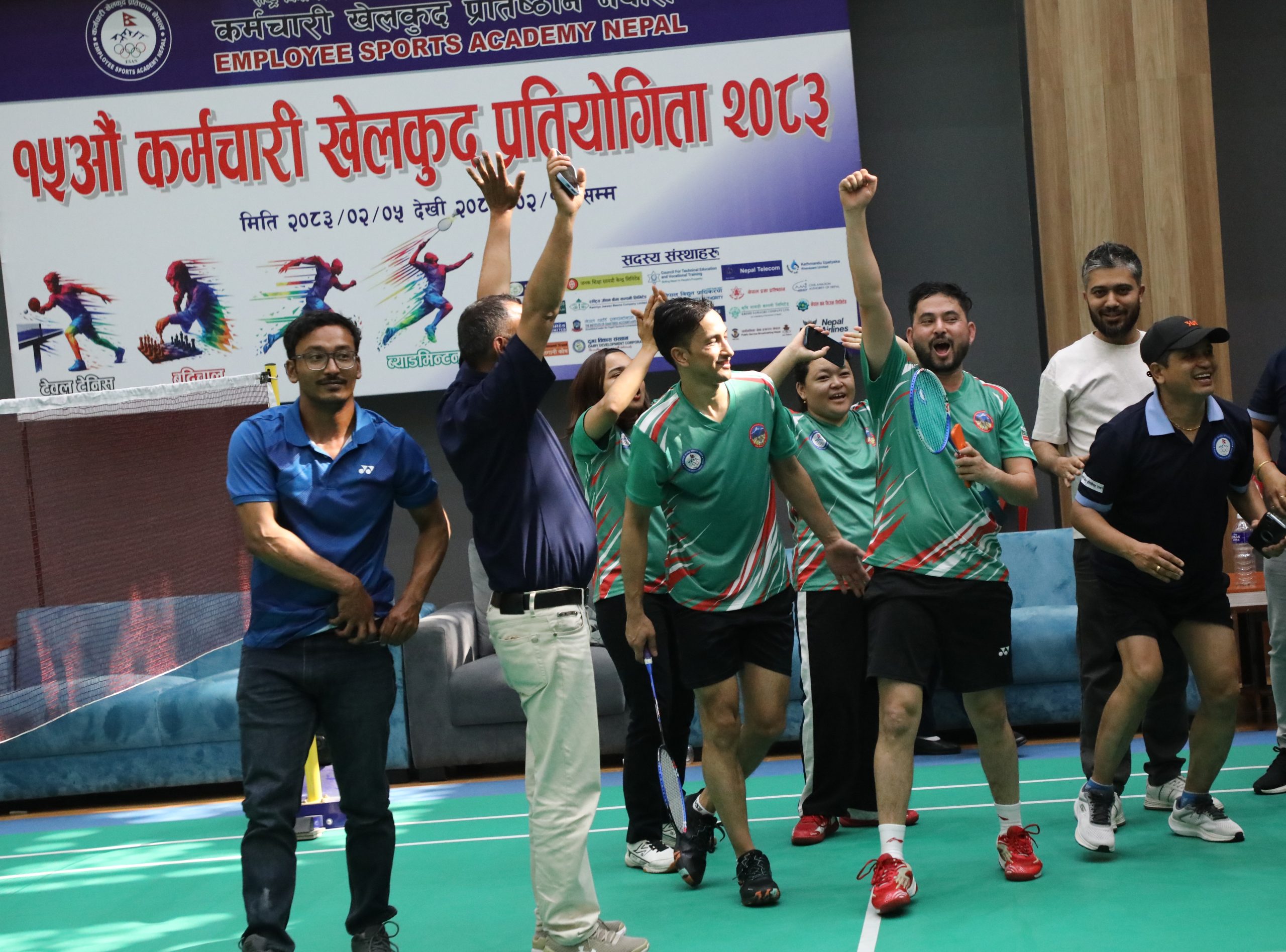 १५ औं कर्मचारी खेलकुद प्रतियोगितामा टक्कर र राजकुमारको जोडी च्याम्पियन